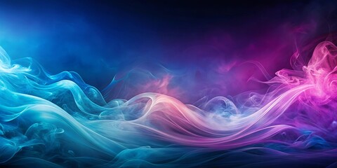 Fototapeta premium Abstract Dreamlike Composition of Wavy, Glowing Smoke in Blue and Pink Hues