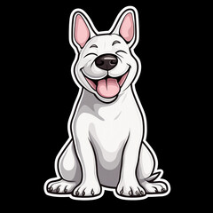 Bull Terrier Dog Sitting With A Funny Grin Cute