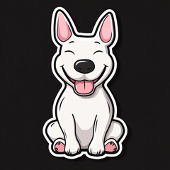 Obraz premium Bull Terrier Dog Sitting With A Funny Grin Cute