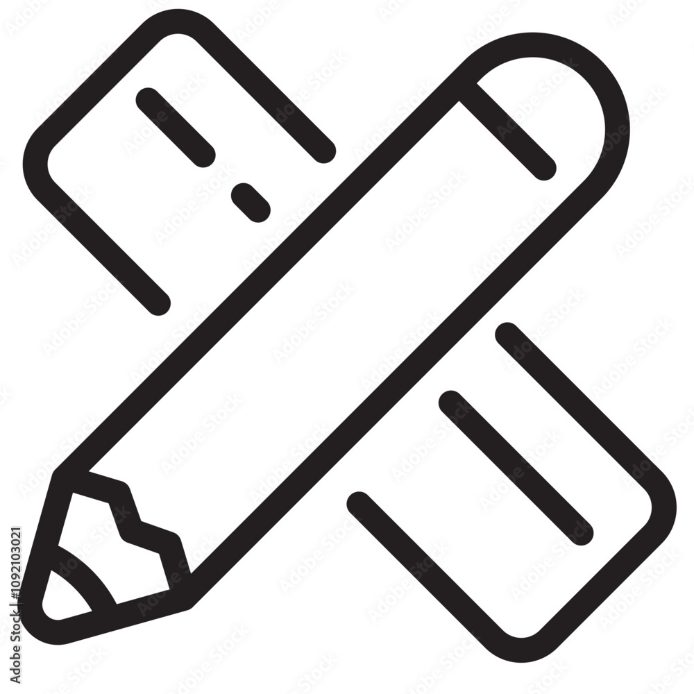 Canvas Prints ruler and pencil icon with outline style