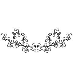 Christmas holly border outline illustration