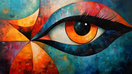 Fototapeta premium Colorful abstract interpretation of a person's aura, with bold, eye-catching hues and shapes symbolizing creativity, self-expression, and individuality in a distinctive artistic style