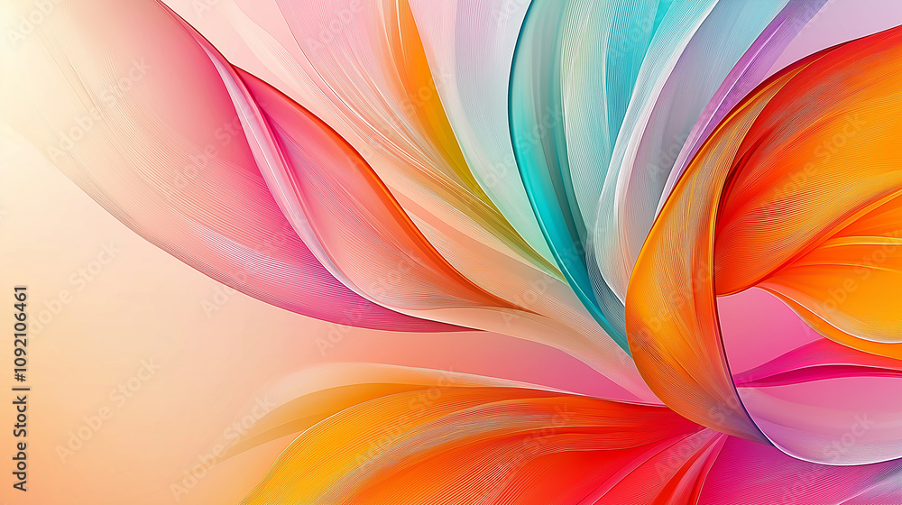 Aufkleber Colorful abstract lines flowing and creating a stunning visual design