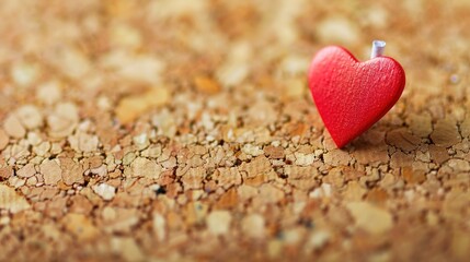 Love Note Pinned on Corkboard with Heart Sticker. social media, blog, greeting card, romance, nostalgia, heartwarming, personal expression, love story, love letter, handwritten letter, vintage style