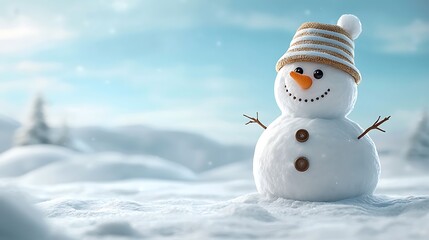 Obraz premium Winter wonderland event snowman delight in scenic nature landscape playful viewpoint joyful concept
