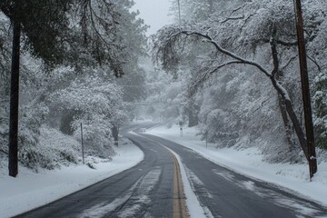 Photo of Snowstorms and snow accumulation , Generative AI