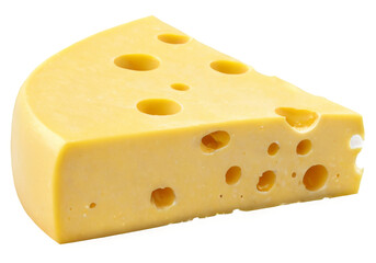3D rendering wedge cheese yellow color has Piece of delicious