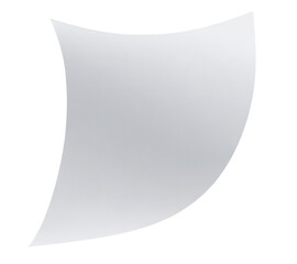 White curved object smooth surface It appears Blank bended paper sheet