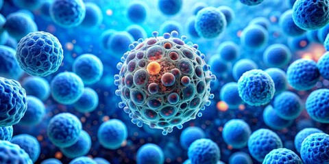 3D Rendered Detailed Virus Structure, Microscopic, Cellular Biology , Virus, Biology