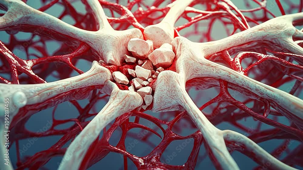 Poster 3d of neuronal cells and structures