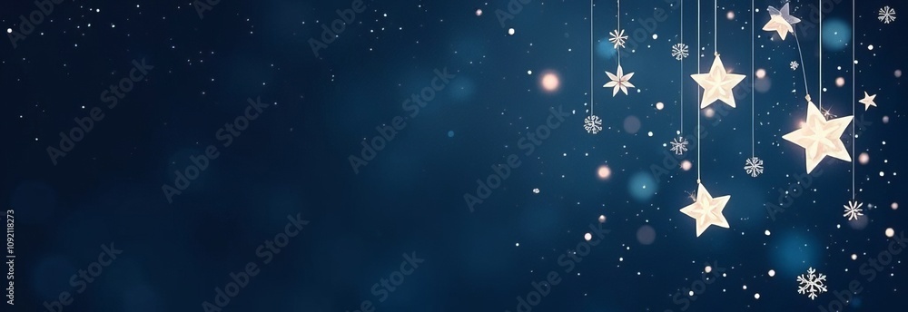 Poster a dark blue background with a large number of stars scattered throughout