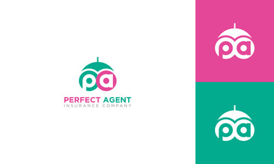 Modern PA letter logo. Insurance pa letter logo. insurance sign. Flat vector logo