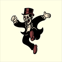 That cute skull chibi vector illustration