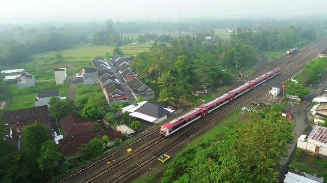 airport train crossing the station