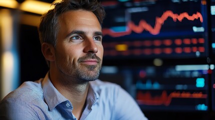 Obraz premium The businessman bets on AI stocks for their transformative impact on global industries.