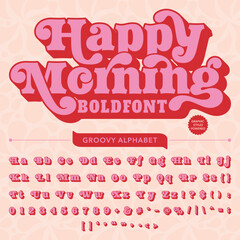 Happy Morning Groove Retro Vintage Display Bold Font alphabet