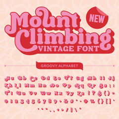 Mount Climbing Groove Retro Vintage Display Bold Font alphabet