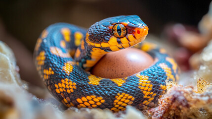 Obraz premium 巳年の蛇の背景素材 Generative AI