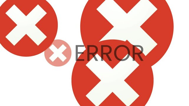 Error sign template video. Motion graphic.