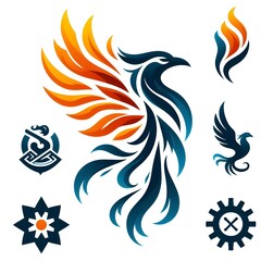 Naklejka premium AI Generate of Logo for business Recognizable Phoenix, Unique, Simple but Elegant
