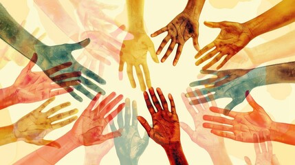 A collage of hands extending towards one another in a gesture of empathy and understanding