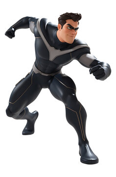 Realistic 3D Superhero Character in Full Body Heroic Pose