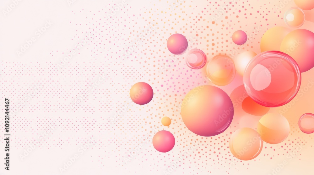 Poster abstract design featuring colorful bubbles and gradients for visual appeal.