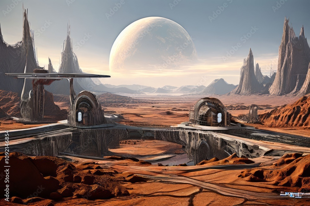 Poster alien landscape a constructor invents a machine that can create