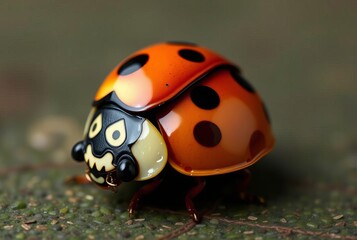 Obraz premium _. Art Nouveau Ladybug Shell A ladybug's shell, captured in Art