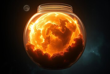 Exoplanetary Storm Jar An exoplanet experiencing a fierce storm