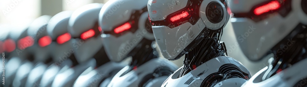 Aufkleber exploring the impact of automation on employment a thought-provoking visual in a futuristic setting