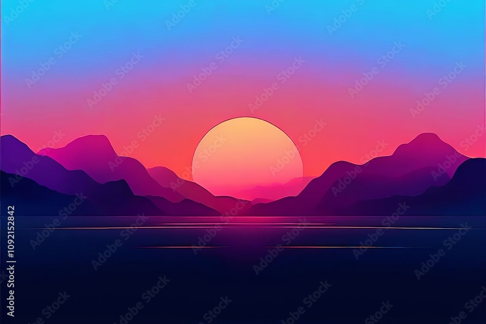 Poster blended gradients strokes transitioning smoothly between differe