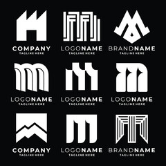 Set of Letter M logo template