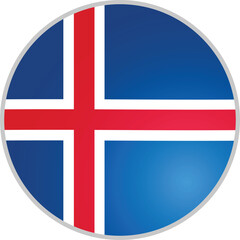 Fototapeta premium Iceland Country Round Flag Vector