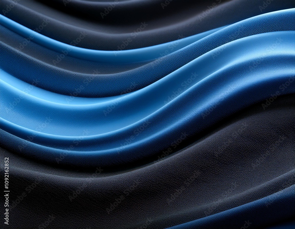 Poster abstract blue and black waves create a flowing and dynamic minimalist background