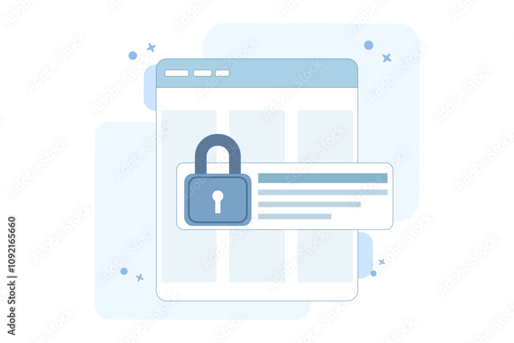 Aufkleber document privacy protection concept. securing confidential online digital computer data on web elect