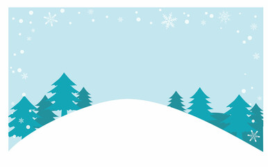 雪の降る森の背景イラスト素材