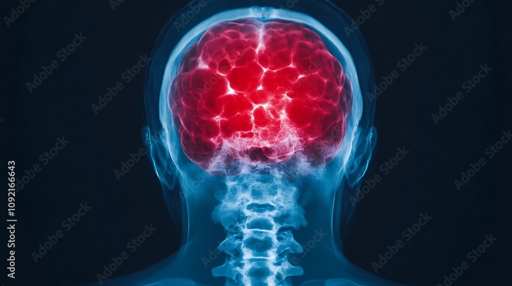 Poster detailed 3d digital rendering of the complex anatomy and neural structure of the human brain cerebru