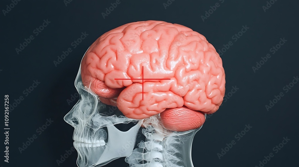 Poster anatomical x ray image of the human brain highlighting the complex structure and function of the cer