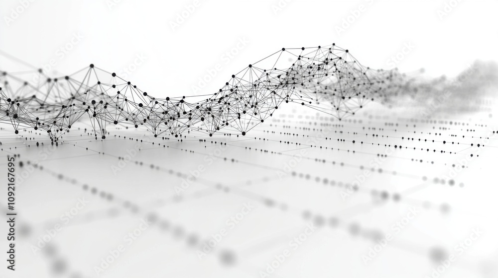 Poster abstract network connection data points nodes and lines