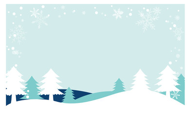 冬の山のイラスト背景素材