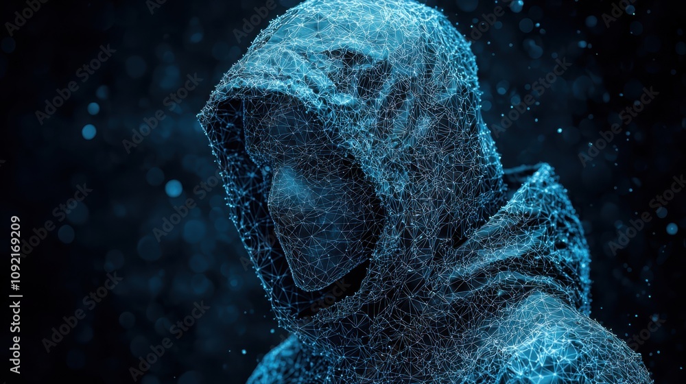 Poster cyberattack scenario in a digital realm a scary visualization of potential threats and consequences