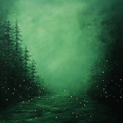 Obraz premium glossey christmas green fog out doors