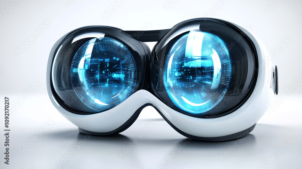 Poster see amazing things in virtual reality using vr glasses. objects appear to float around you. it's the