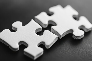 Scattered puzzle pieces invite connection, focusing on delicate edges that hint at imaginative completion.