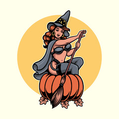 cute witch vector illustration