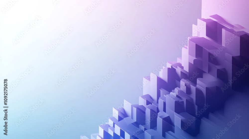 Poster Abstract geometric design with gradient colors and layered shapes.