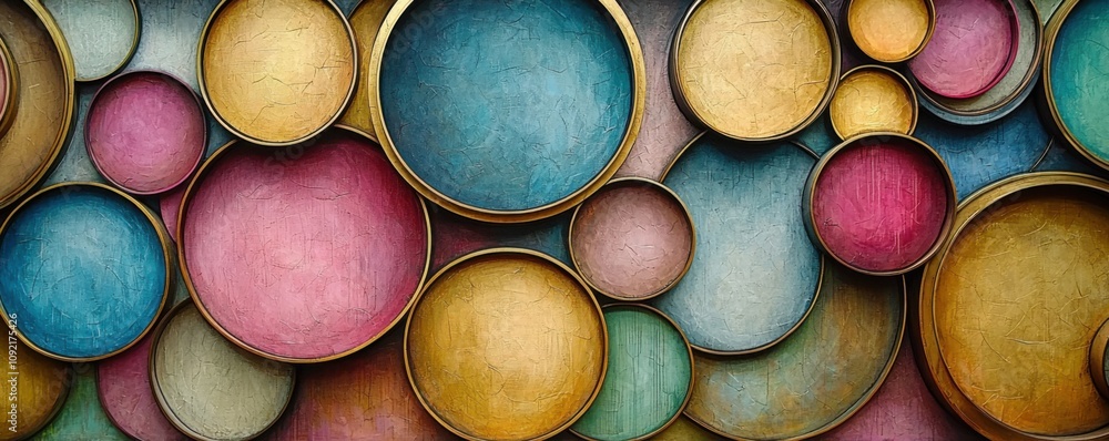 Poster abstract colorful circles background texture design art