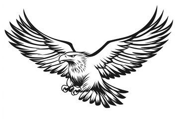 Obraz premium Eagle flying isolated on white background, cut out.