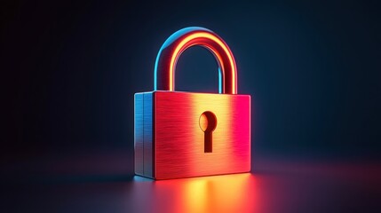 Fototapeta premium Symbolizing security a minimalist padlock image digital environment conceptual viewpoint on importance